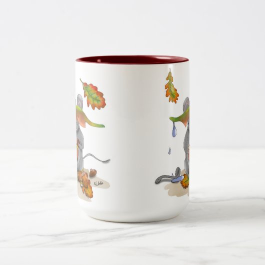 DE Tasse/Mug Herbst/Autumn Maus/Mouse Tweekleurige Koffiemok (Center)