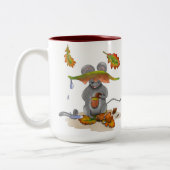 DE Tasse/Mug Herbst/Autumn Maus/Mouse Tweekleurige Koffiemok (Links)