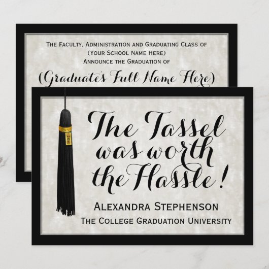 De Tassel was de beste leerling van het Hassle Col Kaart (Voorkant / Achterkant)