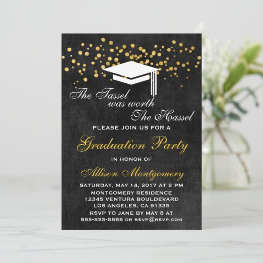 De Tassel was de Hassel Afstudeerder uitnodiging w (Staand voorkant)