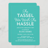 De Tassel was de Hassle waard | Turquoise Kaart (Voorkant / Achterkant)