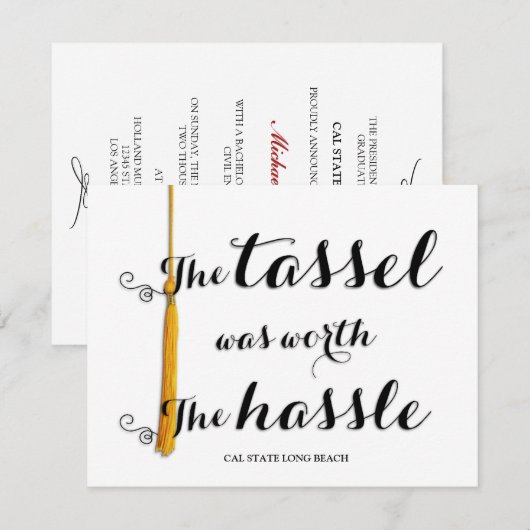 De tassel was de moeite waard - Klasse van 2014 Aankondiging (Voorkant / Achterkant)