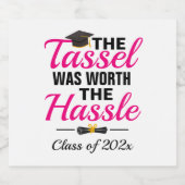 De Tassel was het Afstuderen van Hassle waard Bier Etiket (Enkel label)
