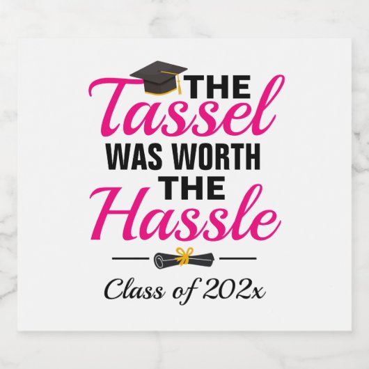 De Tassel was het Afstuderen van Hassle waard Bier Etiket (Enkel label)