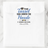 De Tassel was het Afstuderen van Hassle waard Ronde Sticker (Tas)