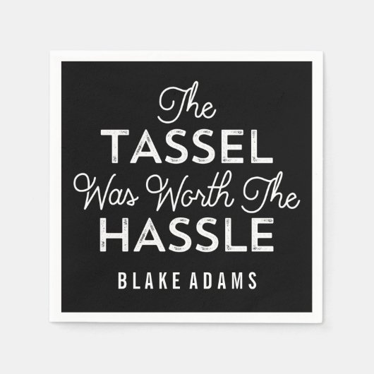 De Tassel was het Afstuderen van Hassle waard Servetten (Voorkant)