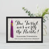 De Tassel was het Paarse Afstuderen van Hassle waa Kaart (Staand voorkant)