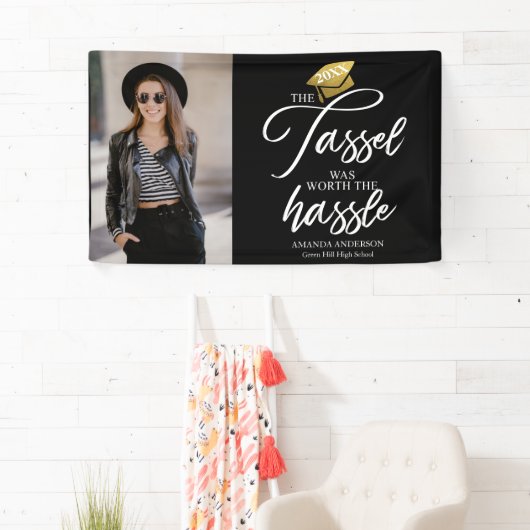 De tassel was het zwarte afstuderen waard spandoek (Insitu)