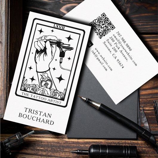 De Tatoeagekunstenaar Tarot Visitekaartje