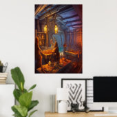 De Tavern in het centrum | AI Art Poster (Thuiskantoor)