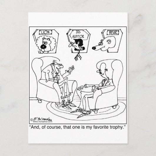 De Taxidermist en de IRS-accountant Briefkaart (Voorkant)