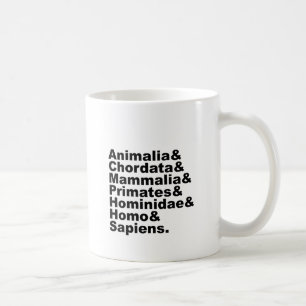 De taxonomie van de mens Rijk tot soort Koffiemok