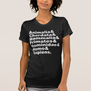 De taxonomie van de mens Rijk tot soort T-shirt