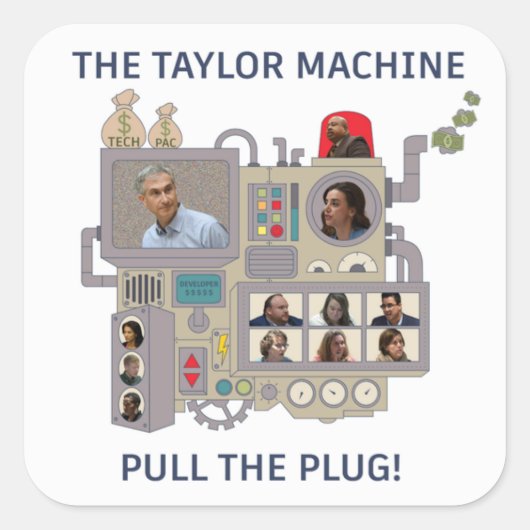De Taylor Machine Vierkante Sticker (Voorkant)
