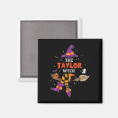 De Taylor Witch Pet Halloween Ghost Achternaam Fir Magneet (Voorkant / Achterkant)