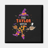 De Taylor Witch Pet Halloween Ghost Achternaam Fir Magneet (Voorkant)