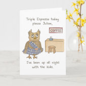 De te vermoeide uil kaart (Gele Bloem)