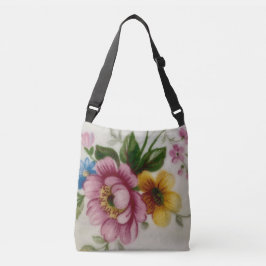 De Tea Cup Bloemen Boeket Crossbody Tas