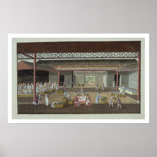 De Tea Depot (gouache op zijde) Poster (Voorkant)