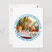 DE TEA PARTIJ VAN DE MAD HATTER BRIEFKAART (Voorkant / Achterkant)