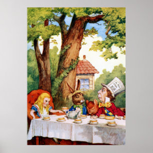 De Tea Party van Mad Hatter uit Alice in Wonderlan Poster