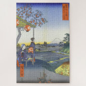 De Teahouse met het Uitzicht van de berg Fuji bij  Legpuzzel (Verticaal)