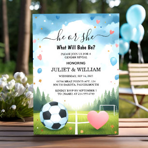 De Team Ball Pitch Fun Soccer Field Gender Reveal Kaart