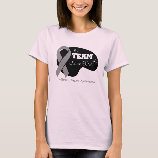 De teamnaam personaliseren - hersenkanker t-shirt (Voorkant)