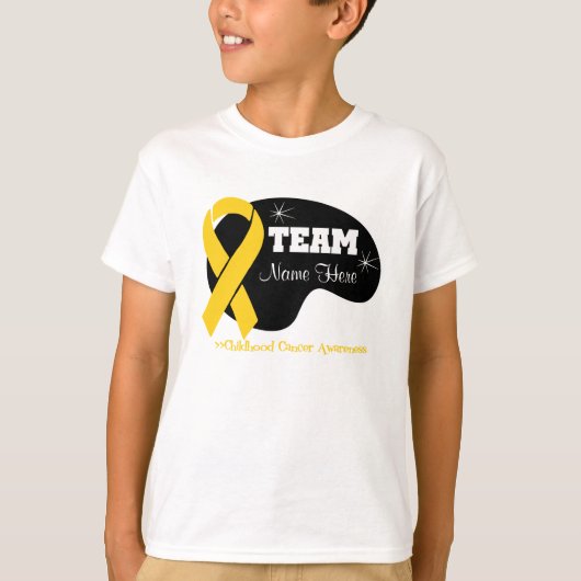 De teamnaam personaliseren - Kinderkanker T-shirt (Voorkant)