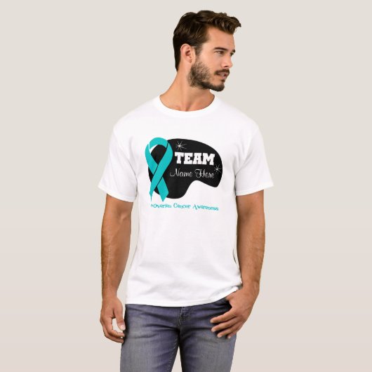 De teamnaam personaliseren - Ovariële kanker T-shirt (Voorkant volledig)