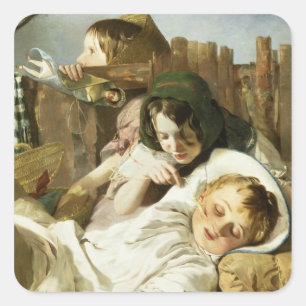 De tease vierkante sticker