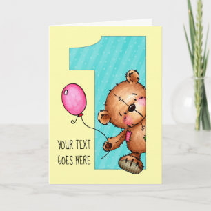 De teddybeer draait!  Gelukkige Verjaardag Kaart