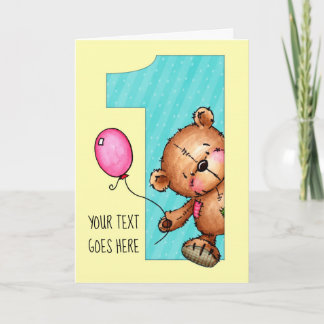 De teddybeer draait!  Gelukkige Verjaardag Kaart