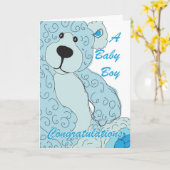 De Teddybeer van de Gelukwensen van de Jongen van Kaart (Gele Bloem)