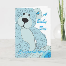 De Teddybeer van de Gelukwensen van de Jongen van Kaart