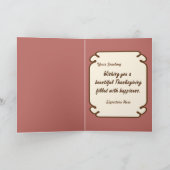 De Teddybeer van de pelgrim Feestdagen Kaart (Binnen)