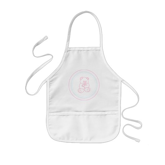 De Teddybeer van Girly Kinder Schort (Voorkant)