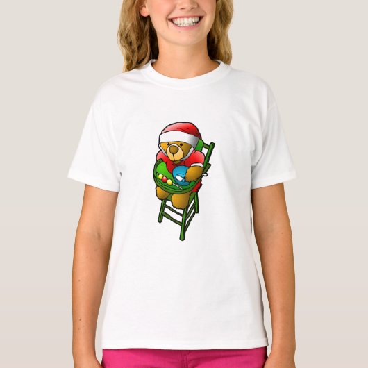 De teddybeer van Kerstmis T-shirt (Voorkant)
