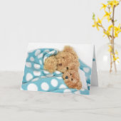 de teddyberen in bed worden goed spoedig kaart (Gele Bloem)