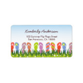 De Teenslippers van de zomer vegen in de Adresetik Etiket (Voorkant)