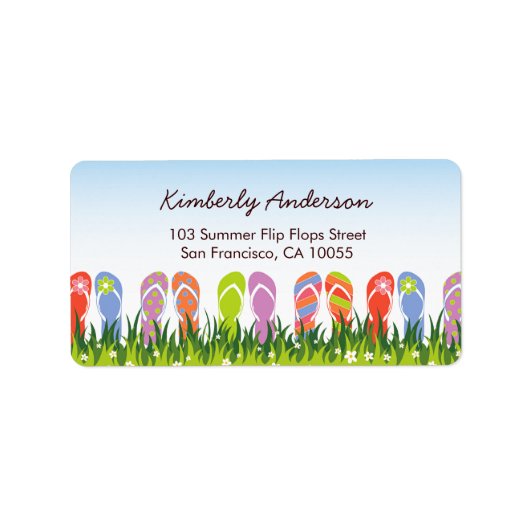 De Teenslippers van de zomer vegen in de Adresetik Etiket (Voorkant)