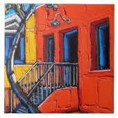 De tegel "Red Harmony", Tucson Barrio Tegeltje (Voorkant)