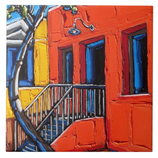 De tegel "Red Harmony", Tucson Barrio Tegeltje (Voorkant)