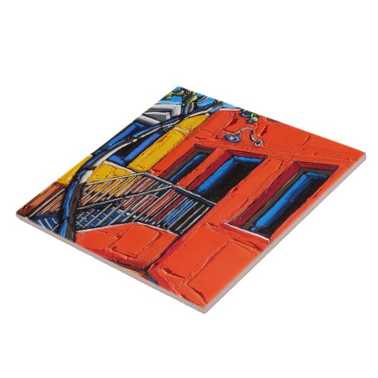 De tegel "Red Harmony", Tucson Barrio Tegeltje (Zijkant)