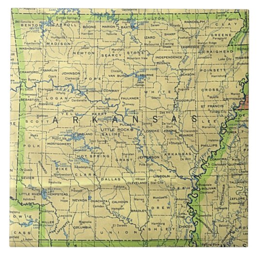 De Tegel van Arkansas Tegeltje (Voorkant)