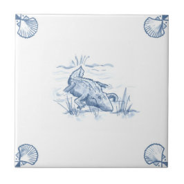 De Tegel van de Alligator van de delft met de Kort Tegeltje