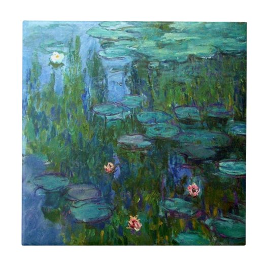 De Tegel van de Waterlelies van Nympheas van Monet Tegeltje (Voorkant)