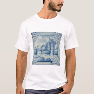 De tegel van het vlot die een trekbrug over een ka t-shirt