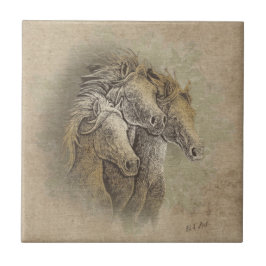 De Tegel van paardenkeramiek Tegeltje
