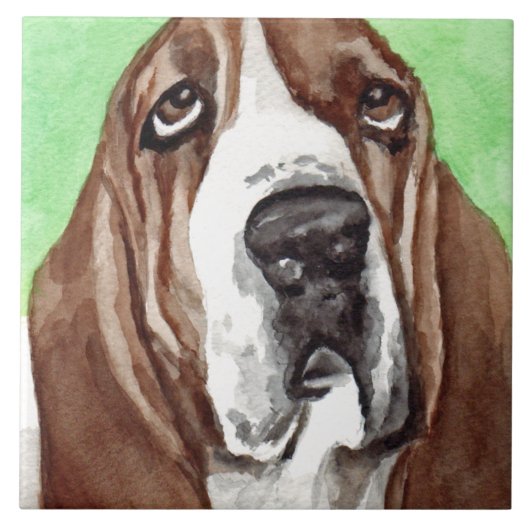 De Tegels van de Kunst van Basset Hound Tegeltje (Voorkant)
